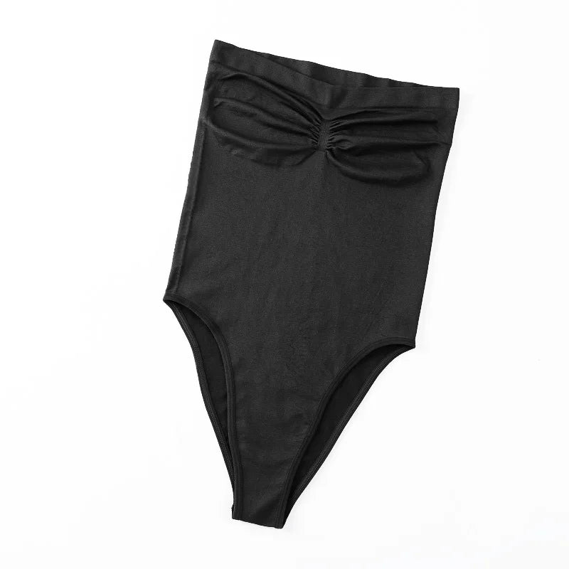 Women's Seamless Bandeau Bodysuit With Ruched Bust Detail
