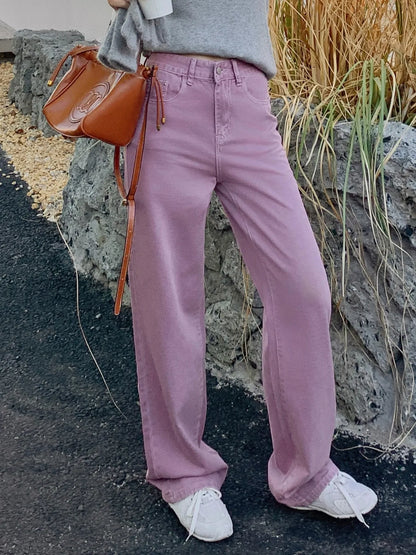 7 Colors Straight Jeans Women Autumn 2024 Wide Leg Straight Denim Pants Streetwear 2024