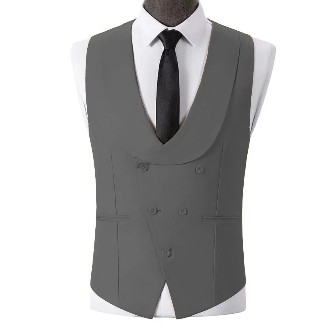 Men Vest Light Champagne With Lapel Solid Waistcoat For Wedding Banquet Prom Business Work Office Casual Daily Men Suit Vest