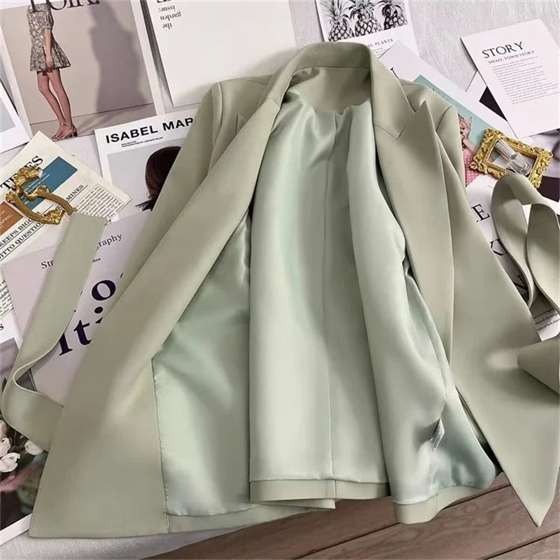 New 2026 Women's Blazer Coat Spring Autumn Korean version Self Cultivation Suit Jacket Temperament Versatile Female Suit Top
