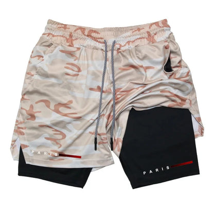 Men Running Shorts 2 in 1 Double-deck Sport Shorts Sportswear Gym Fitness Short Pants Training Jogging Bottom Men's Clothing