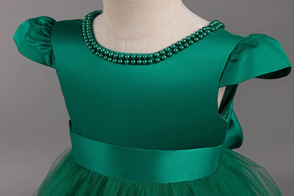 Girls Flower Embroidery Party Dresses Kids Summer Formal Holiday Birthday Gown Kids Trailing Evening Princess Clothes 1-6