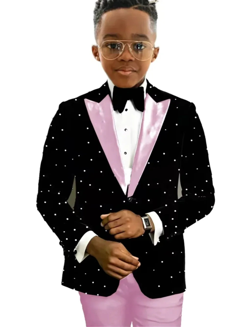 Boys Luxury Beaded Suits 2 Pieces Jacket Pants Wedding Ring Bearer Outfit Formal Handsome Kids Suit Set Host Costumes 2-20T