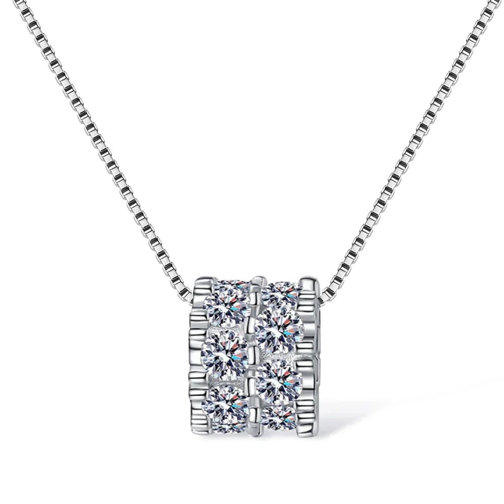 Moissanite Necklaces for Women 925 Sterling Silver Necklace with 1.6CT Diamond 18K Plated Pendant Dainty Jewelry Gift