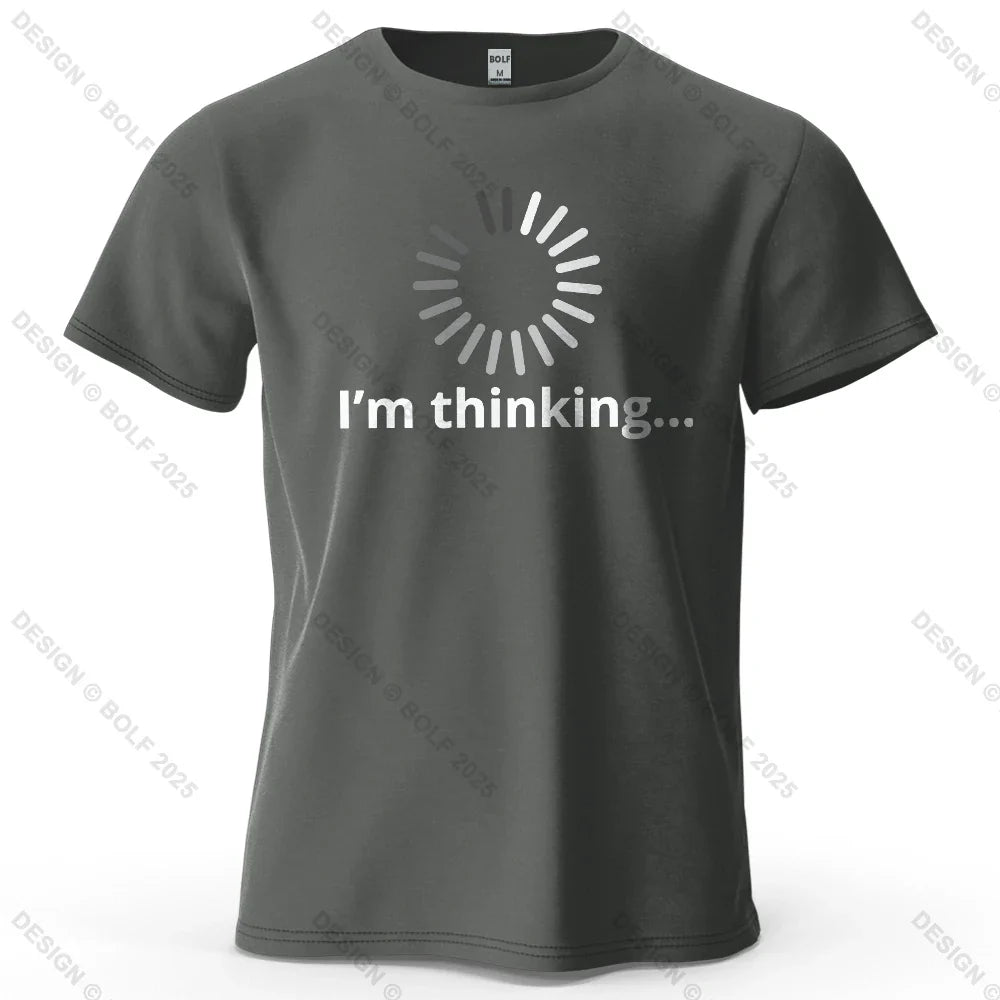 I'm Thinking Creative Printed Men's T-Shirt 100% Cotton Oversized Daily Graphic Tees for Women Tops Tees Casual Streetwear