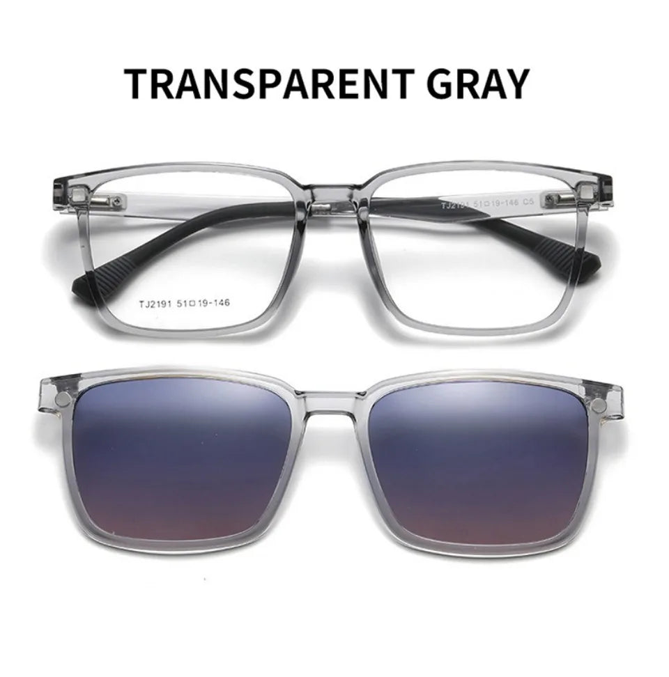 Flip-up Magnetic Clip-on Prescription Glasses Men Women TR90 Polarised Myopia Sunglasses Night Vision Reading Glasses 2191