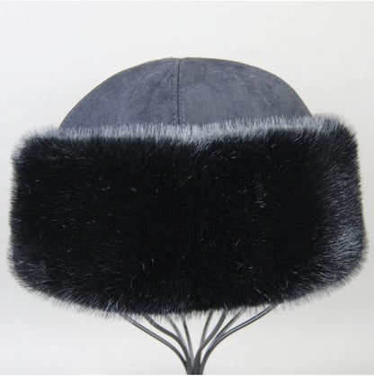 Hot Sale Faux Mink Fur Hat Winter Genuine Baseball Cap Russia Fashion Elegant Lady Warm Faux Fur Ball Straw Hat