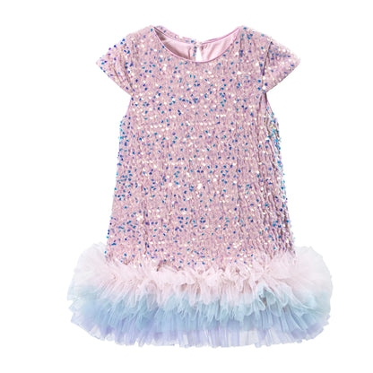 Girls Halloween Sequined Vest Skirt Princess TuTu Dress Children's Birthday Party Christmas Fluffy Dress Mesh Skirt Dresses L465