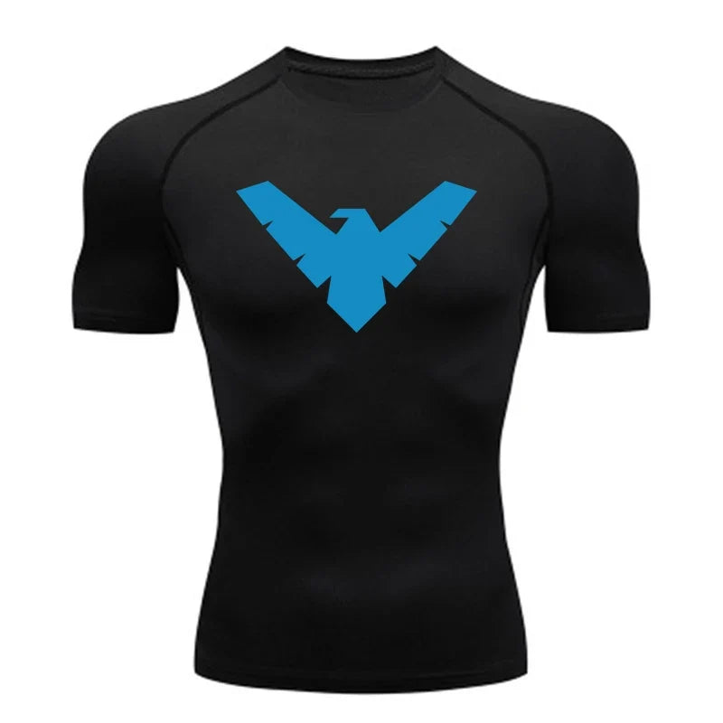 Summer Short Sleeve Compression Shirt Men Sports Top Running T Shirt Quick Dry Gym Workout Clothing Sun Protection Long Sleeve