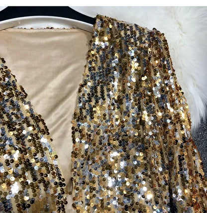 Street Fashion Joker Short Edition Sequins Small Suit Sparkling Bead Piece Suit Small Jacket Tank Top Jazz Dance Performance