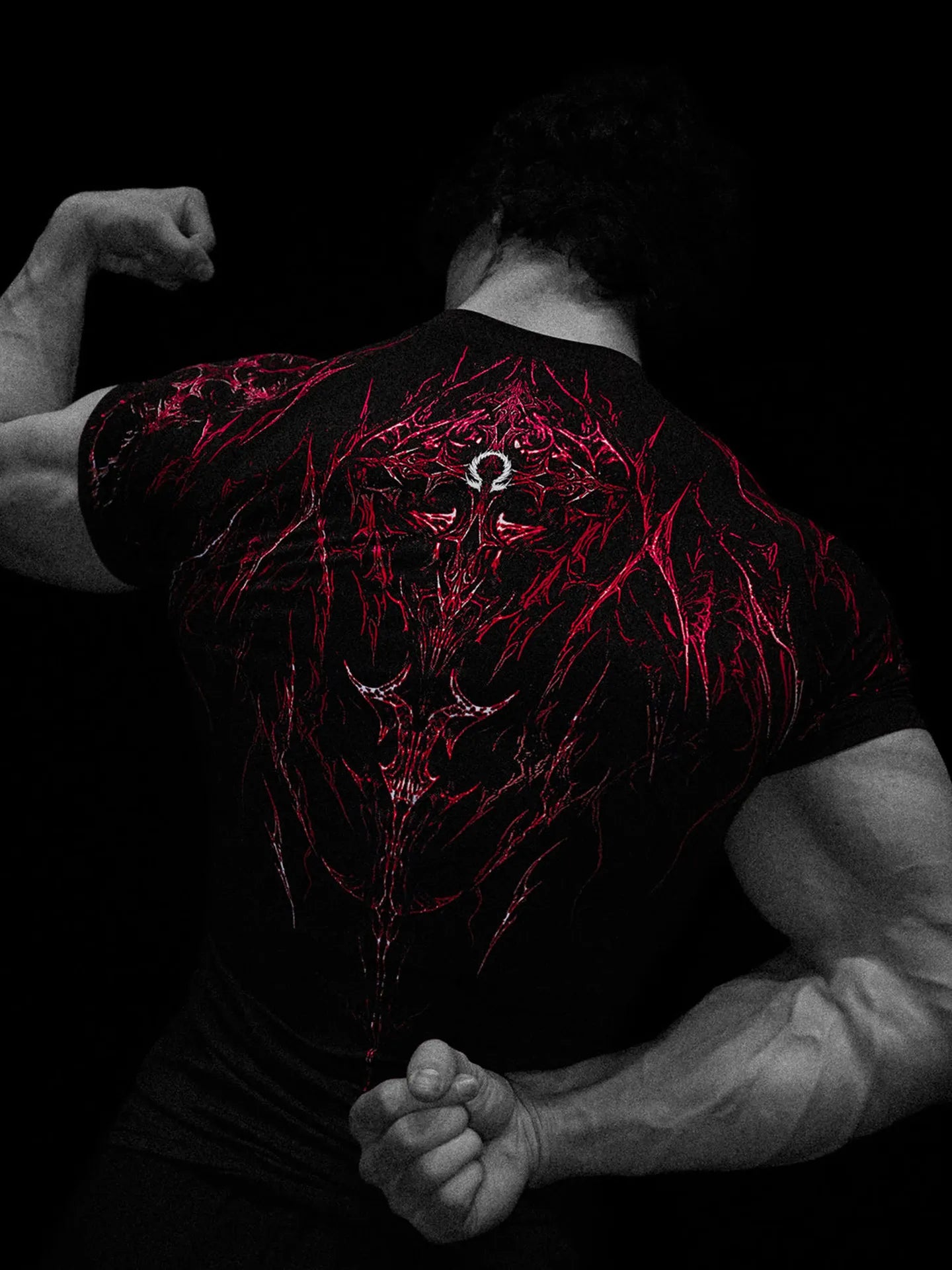 Dark Dragon Slayer Men's 2026 Summer New Fitness Clothes Speed Drying Running Printed Compression Clothes Sports T-shirt