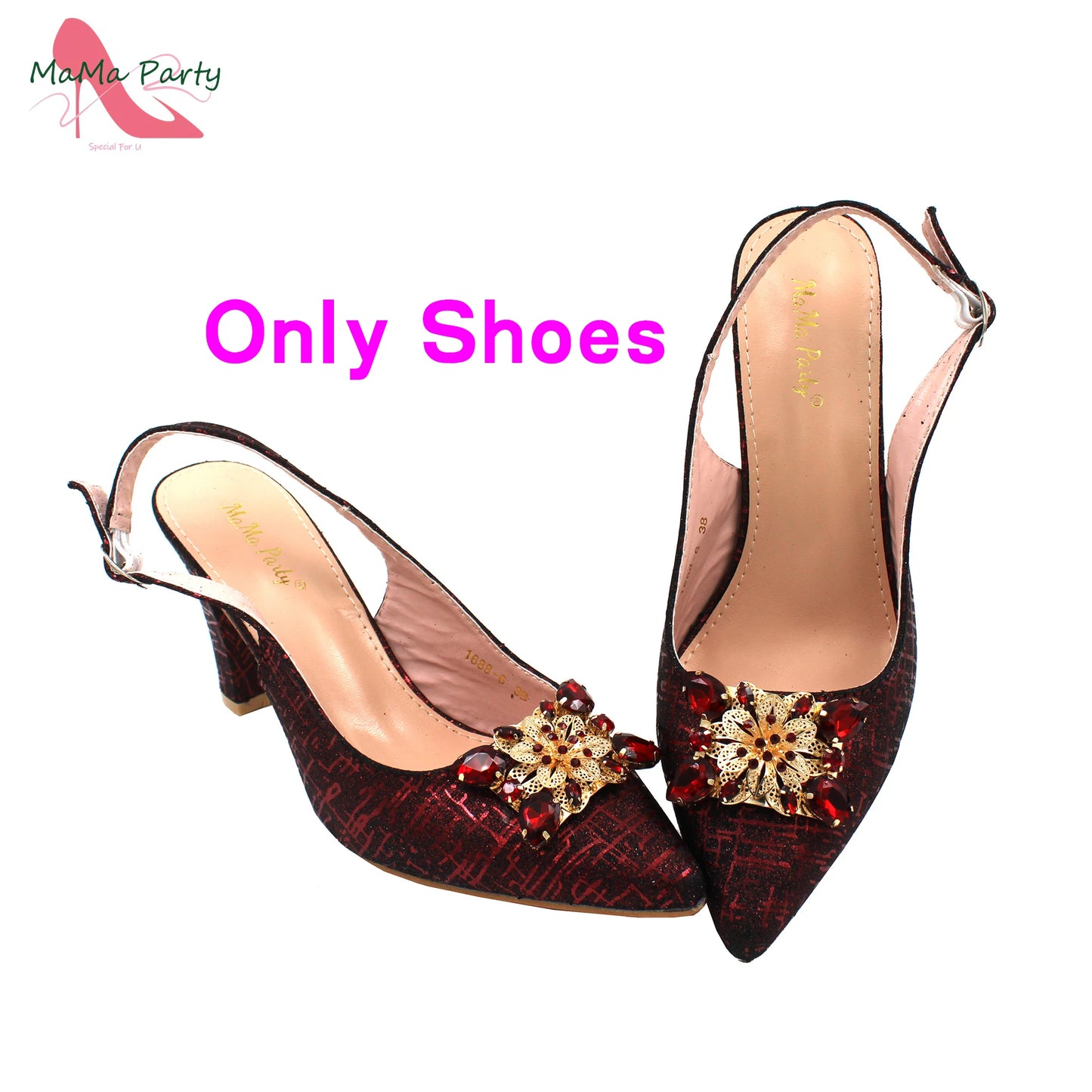 Color Italian Classics Design African Women Shoes and Bag Set High Quality with Shinning Crystal for Wedding Party