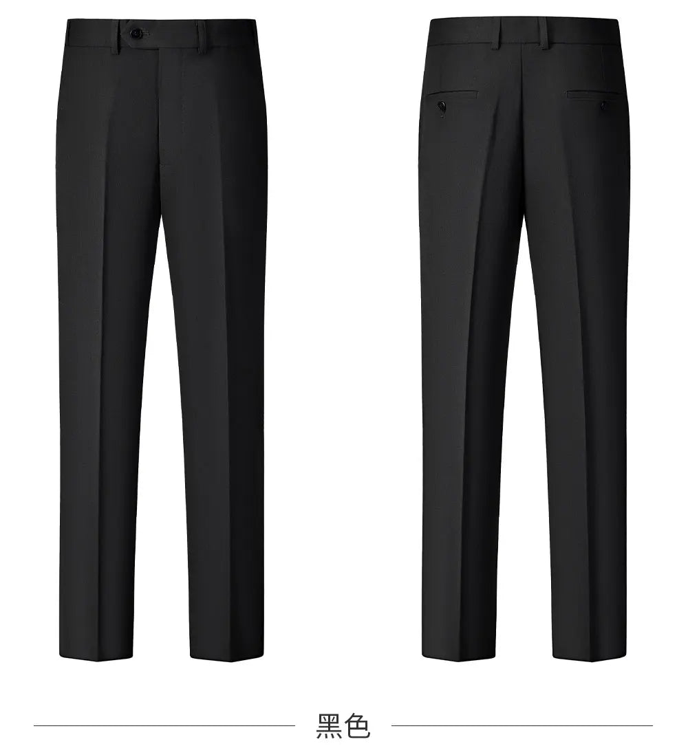 High-quality, Fashionable and Stylish Plus-size Men's Solid-color Suit Set, Men's Three-piece Set, One-button Casual Suit