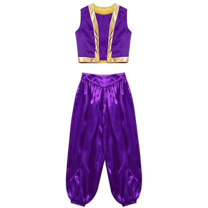 Girls Boys Fancy Dress-up Costume Arabian Costume Prince Role Playing Outfits Carnival Rave Party Suit Halloween Cosplay Costume