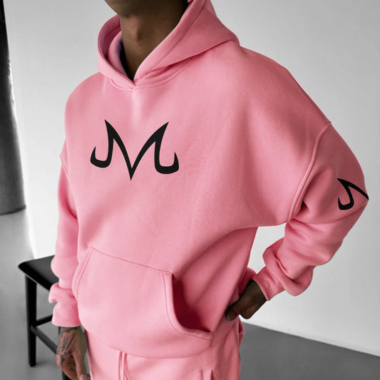 Dragon Ball Z Majin Buu Pink Hoodie Men Anime Streetwear Cosplay Sweatshirt with Japanese Print Casual Pullover for Fans Fashion