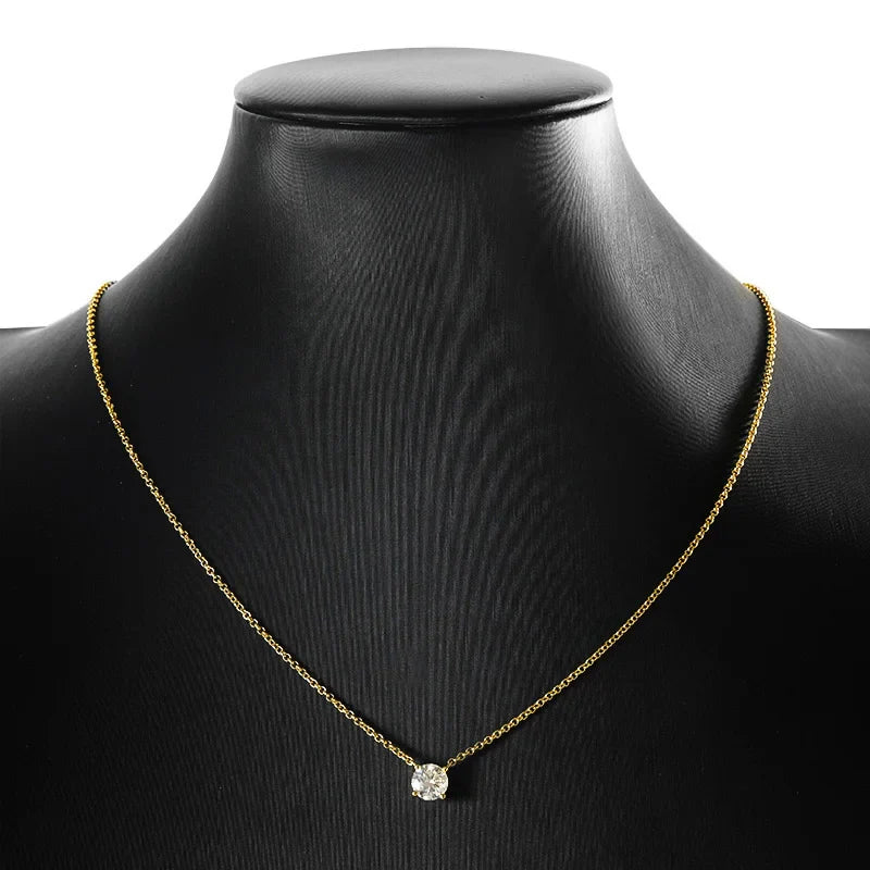 Luxury 1/2/3/5CT Real D Color Moissanite Pendant Necklace For Women Men 925 Silver Plated 18K Bridal Neck Fine Jewelry Gift