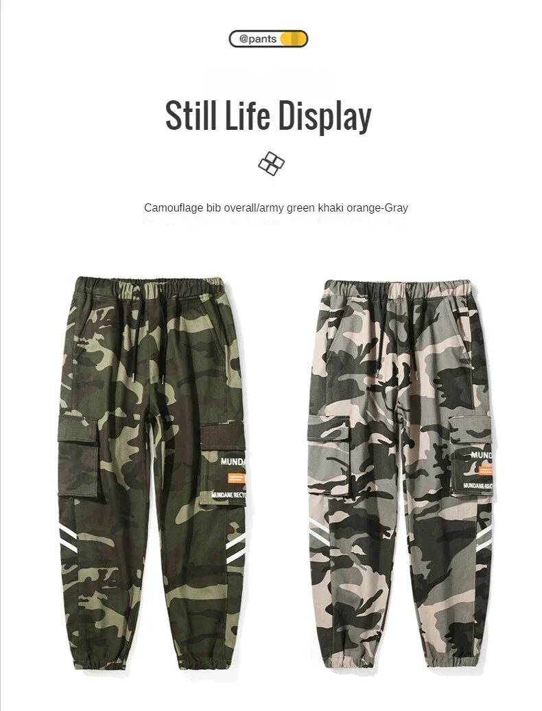 New Korean Fashion Style Casual Pants Men Cotton Cargo Trousers Male Plus Size Camouflage Streetwear Y2K Harem Jogger Camo Trend