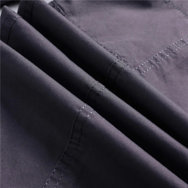 Summer Thin Cotton Overalls Men's Multi-Pocket Loose Large Size Work Pants Spring And Autumn Outdoor Sports Casual Pants