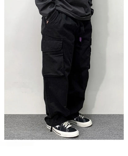 High Quality Cotton Cargo Pants Mens Clothing Plus Size Casual Pants Japanese Harajuku Casual Tactical Joggers Baggy Trousers