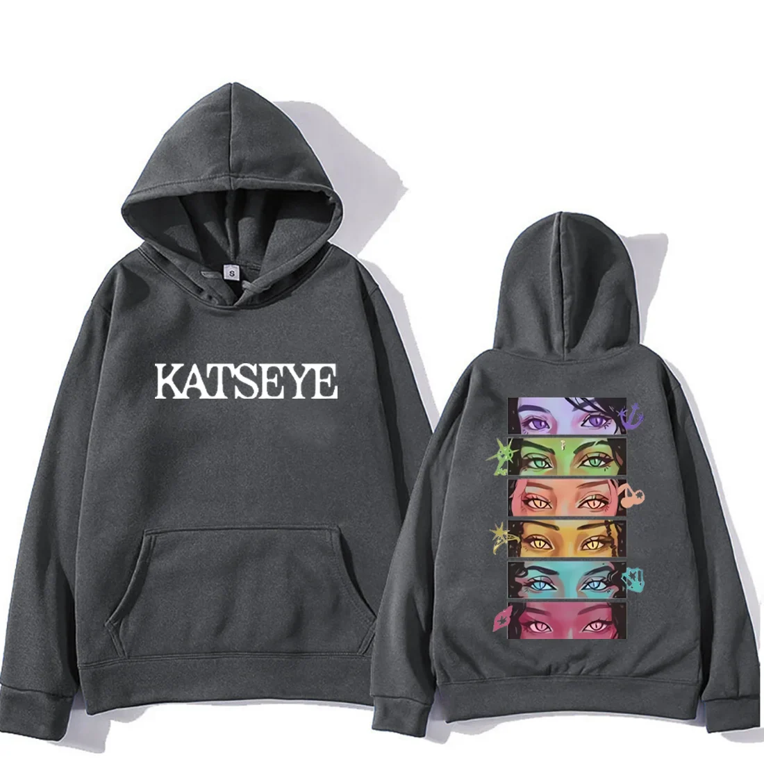 Korean Girl Group KATSEYE Graphics Hoodie Men Women's 2025 Manga Style vintage Fashion streetwear Long Sleeve Fleece Sweatshirts