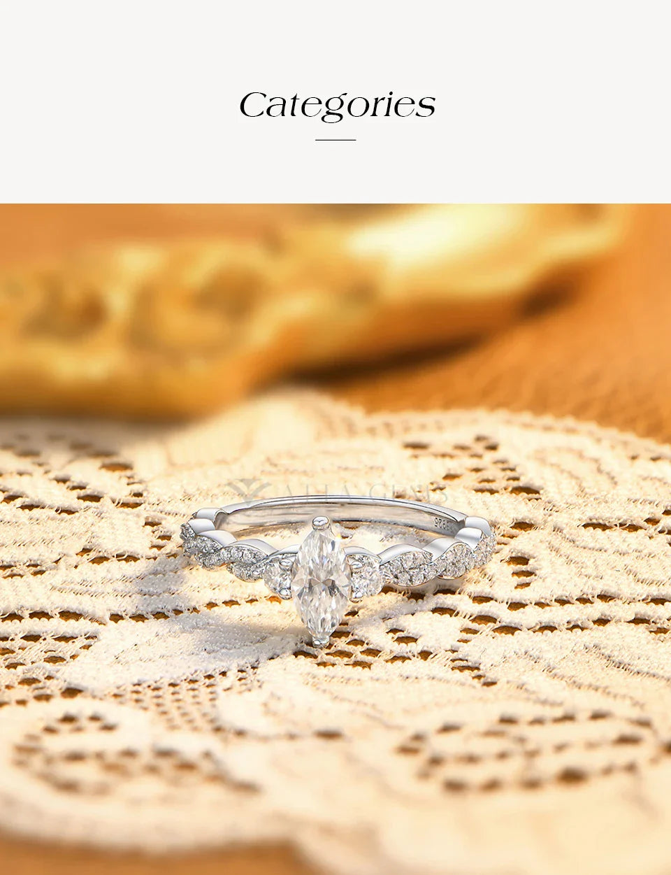 Luxury 0.5CT Marquis Moissanite Ring For Women 100% 925 Sterling Silver Rings Promise Engagement Wedding Band Jewelry