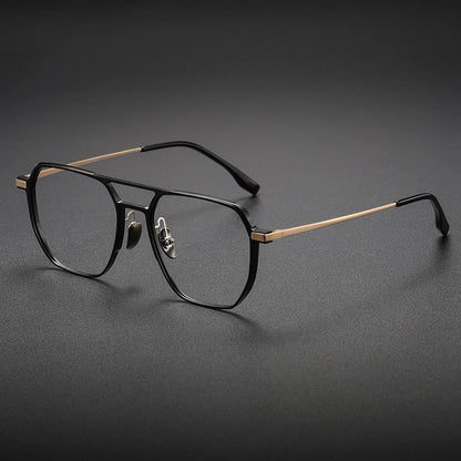 Large Frame Aluminum Frame Titanium Business Anti-Blue Light Reading Glasses Men Ladies Customizable Prescription ZY-20239