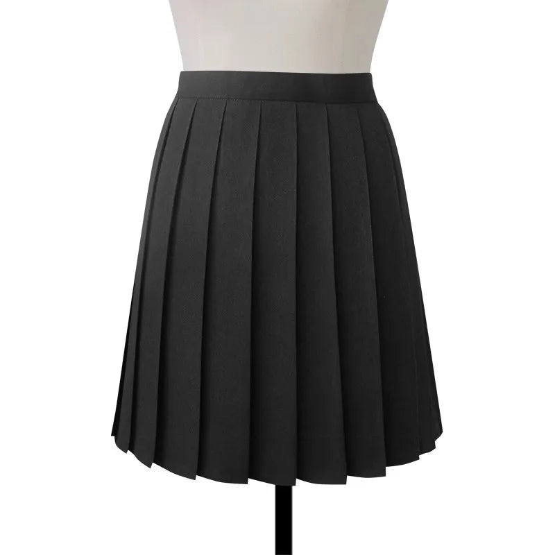 Women High Waist Pleated Midi Skirt Y2k Summer Knee-length Preppy Style Harajuku  Hot Street School Cosplay Casual Female Faldas