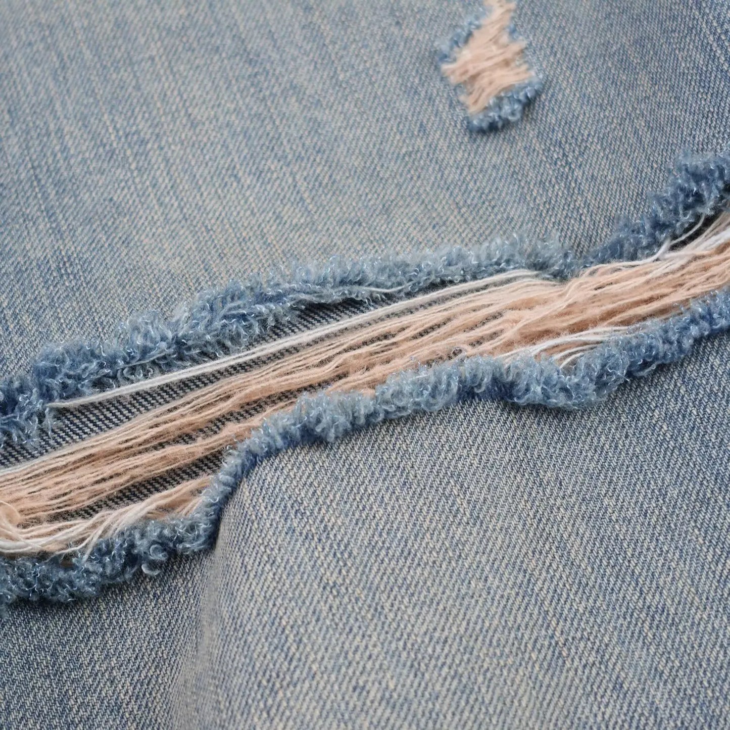 Casual Women Long Jeans Summer Female Chic Ripped Holes Denim Fashion Mid Waist Flanging Button Streetwear Pants Trousers