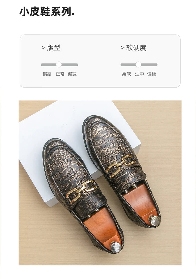 Leather Shoes Men's Business Shoes Luxury Brand Loafers Dress Moccasins Breathable Slip on Black Driving Shoes Male Formal Shoes