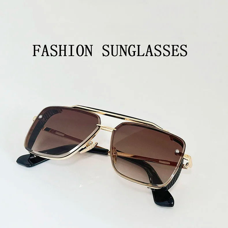 Metal Punk Sunglasses For Men Vintage Square Fashion Glasses 2024 Vacation Sunglasses Women Trendy Gafas De Sol Hombre Zonnebril