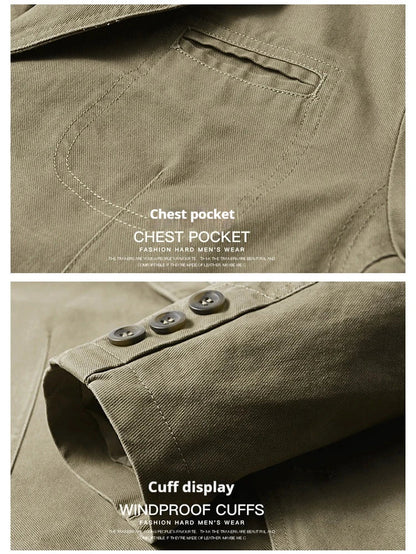 New Cotton Outdoor Comfortable Business Jacket for Men's Spring and Autumn Casual Fashion Suit for Men Blazers Jacket for Man