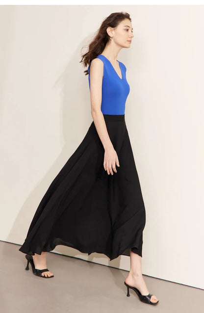 Minimalism Vests for Women 2023 Summer New Simple Versatile Hyperbola V-neck Slim Underlay Top Crop Tops Tank Top 12342277