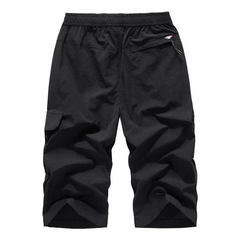 Mens Summer Shorts 2024 Large Size 5xl 6XL 7XL 8XL Quick Dry Breeches Bermuda Male Elastic Stretch Zipper Pocket Long Short Men