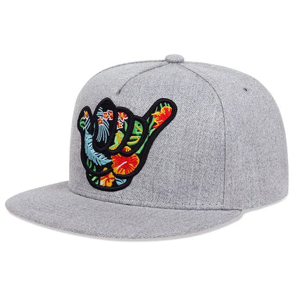 Unisex Colorful Fingers Embroidery Hip-hop Hats Outdoor Adjustable Casual Baseball Caps Sunscreen Hat