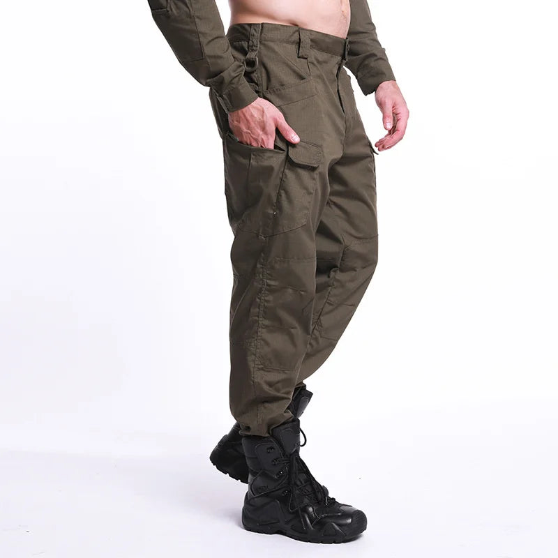 Men New Tactical Pants Multiple Pockets Waterproof Abrasion Resistant Cargo Trousers Outdoors Hiking Climbing Training Pant