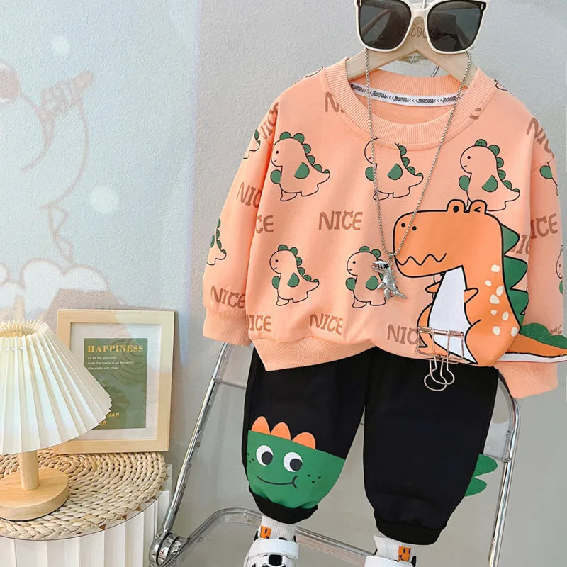 New Spring Autumn Baby Girl Clothes Boys Outfits Children Cartoon T-Shirt Pants 2Pcs/Sets Toddler Casual Costume Kids Tracksuits