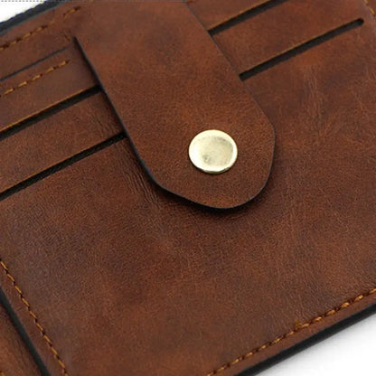 Porte-cartes de crédit de luxe petit pour homme, portefeuille fin en cuir pour homme avec porte-monnaie, pochette de marque pour homme et femme