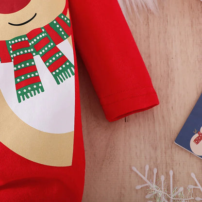 Prowow 0-18M Baby Christmas Costume Cartoon Deer Jumpsuit With Santa Hat Christmas Baby Romper For Newborn New Year Costume