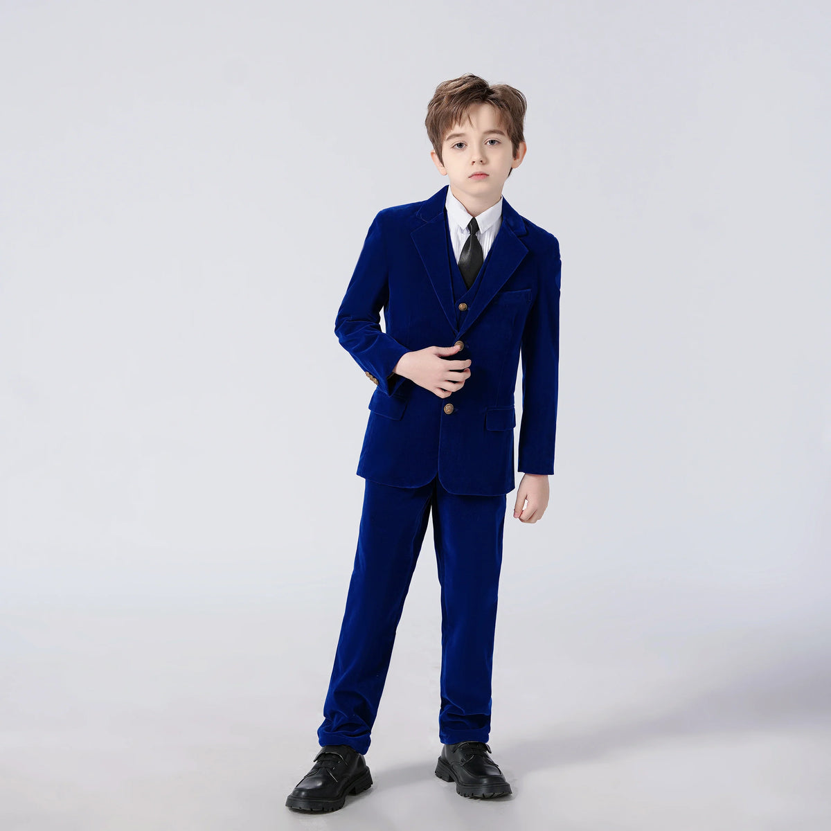 Boys Suit Jacket for Kids Formal Velvet Blazer School Uniforms