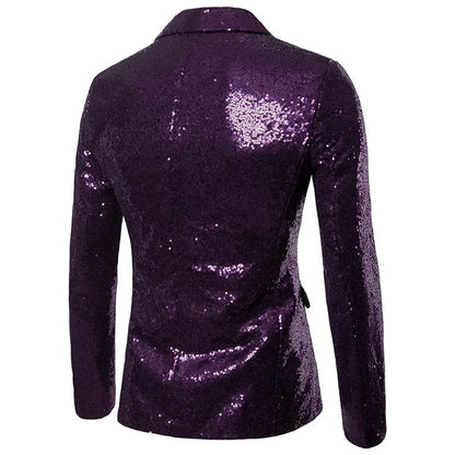 Men's Performance Jacket Gold Sequins Boutique High-end Men's Suits Blazer Korean Nightclub Wedding Host Suits Jacket Male