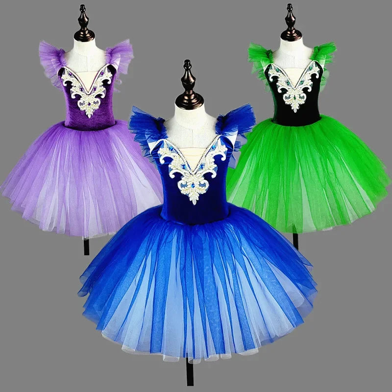 Girl Ballet Dress Dance Costumes Kids Outfit Vestidos Performance Party Baby Clothing Summer Girls Dresses Tutu Children's Day