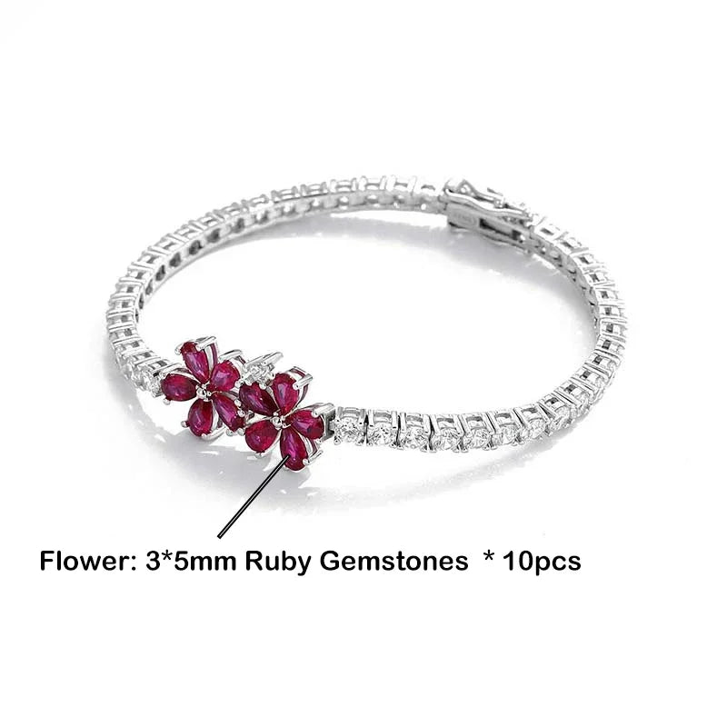 New In Full 3mm Zircon Diamond Tennis Bracelet For Women Girls S925 Silver Plated 18K High Carbon Link Chain Bracelets Gift