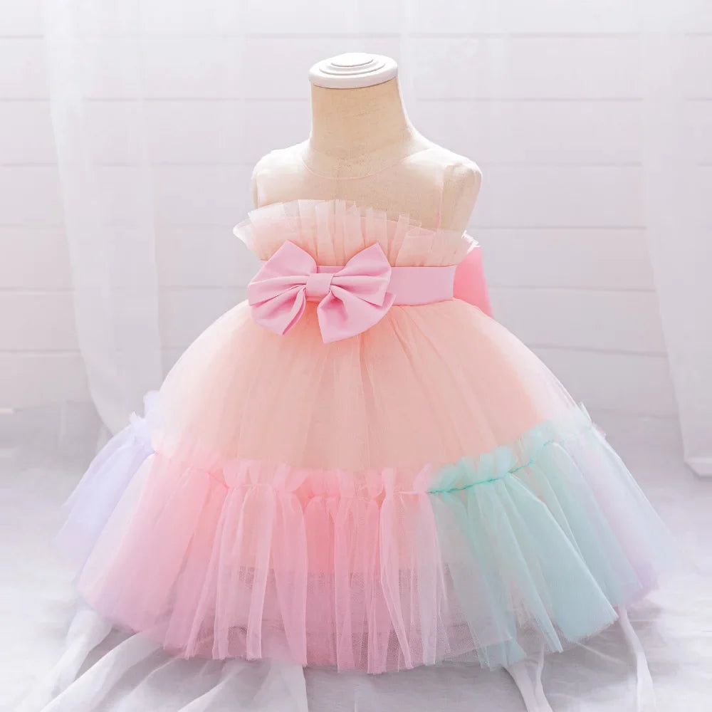 Leopard Princess Party Baby Girl Dress Toddler Tulle Wedding Bridesmaid Evening Dresses for Girls 1st Birthday Prom Tutu Costume