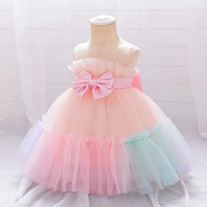 Leopard Princess Party Baby Girl Dress Toddler Tulle Wedding Bridesmaid Evening Dresses for Girls 1st Birthday Prom Tutu Costume