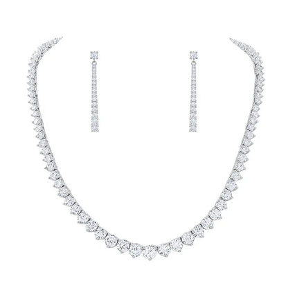 Brand New Arrival Elegant Cubic Zirconia Bridal Necklace and Drop Earring Set for Wedding or Party Jewelry Gifts