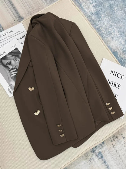 2025 Spring and Autumn New Korean fashion British Style Solid Blazer Women Clothing French Texture Fashion Small Suit Coat Women