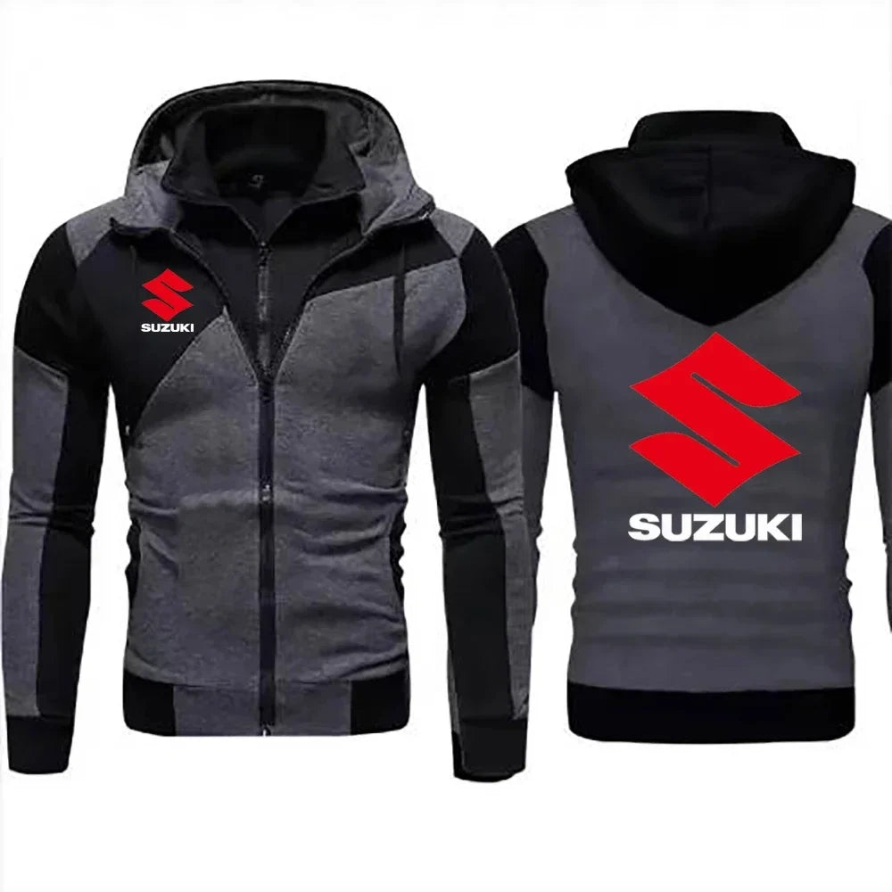 men's hoodie, motorcycle hoodie, couple's vacation two outdoor sports, casual and fashionable warm zipper hoodie