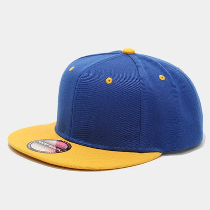 Blank Two Tone Snapback Cap Men Women Flat Brim Baseball Hat Color Block Hip Hop Streetwear Adjustable Plain Bboy Caps