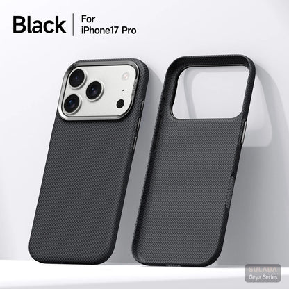 Kevlar Pattern Texture Wireless Charging Case For IPhone 18 Pro Max 17 16 360° Rotate Bracket Bare-metal Feel Drop-Proof Cover
