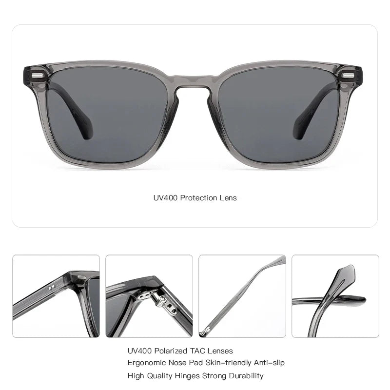 Acetate UV400 Polarized Sunglasses Prescription Custom Women Men  Square Optical Sun Glasses